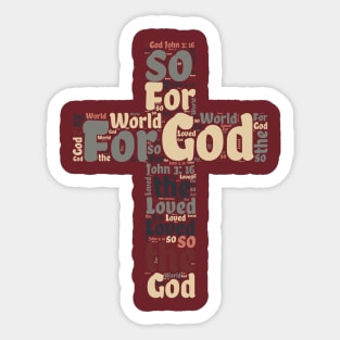 Easter cross, word cloud Sticker